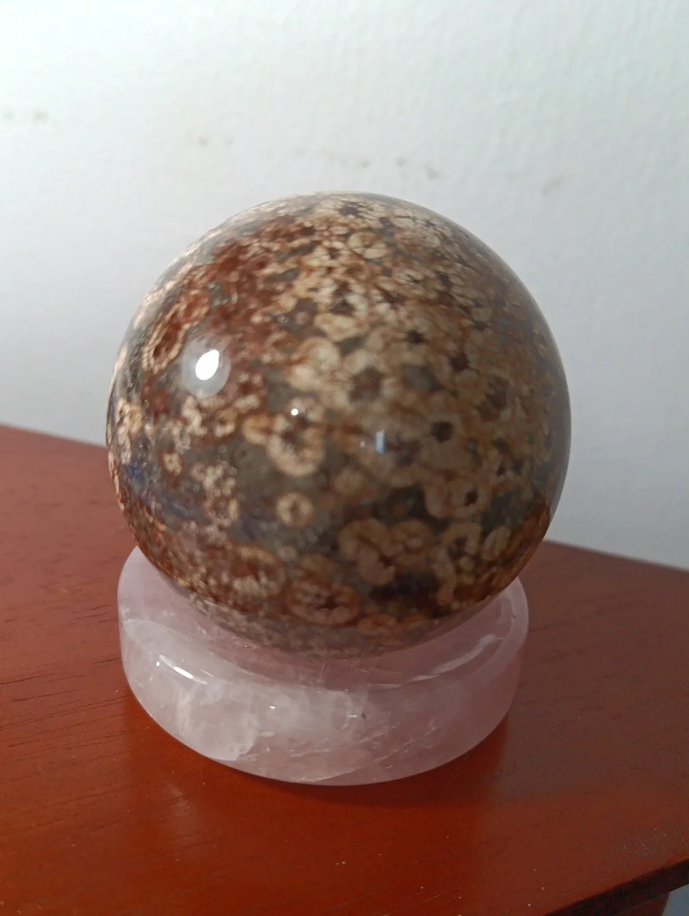 Polished Russian Flower Agate Crystal Sphere